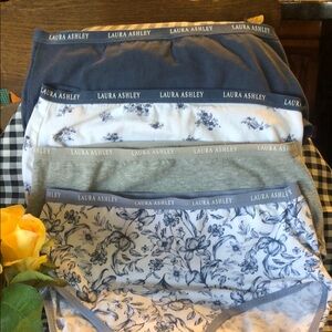 Laura Ashley Blue and Gray Briefs with Intricate Patterns